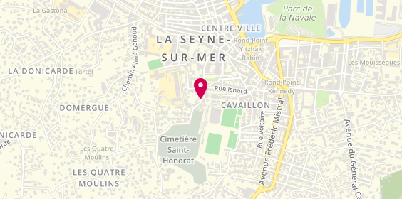 Plan de Football Club Seynois, Stade Scaglia
72 Chemin de la Seyne A Bastian, 83500 La Seyne-sur-Mer
