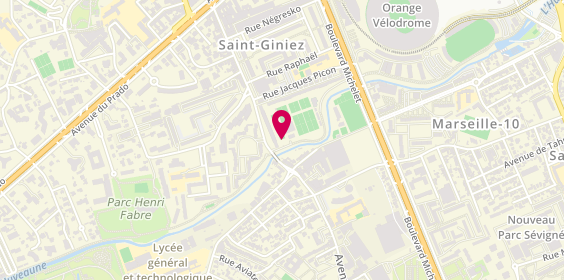 Plan de Complexe Sportif Grand Saint Giniez, 131 avenue de Mazargues, 13008 Marseille