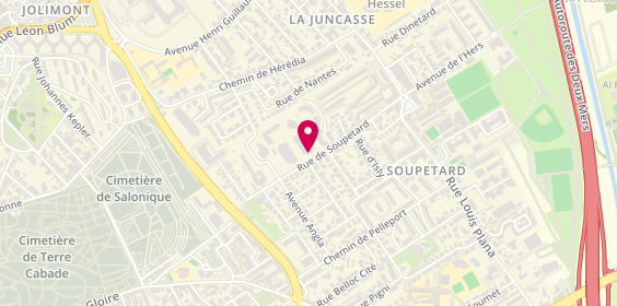 Plan de A.S.P.T.T (Association Sportive PTT Toulouse), 47 Rue de Soupetard, 31500 Toulouse