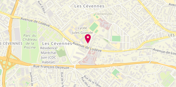Plan de Comité Départemental de Tennis de l'Hérault, 3 Rue Cité du Mas de Tessé, 34070 Montpellier