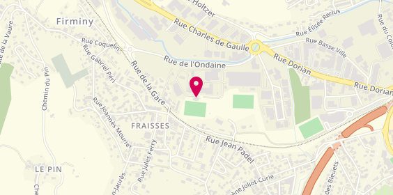 Plan de Olympique Club Ondaine Fraisses Unieux, Rue de l'Ondaine, 42490 Fraisses