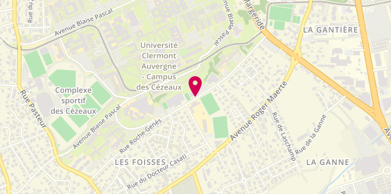 Plan de Aubiere Tennis Club, 29 Rue Roche Genès, 63170 Aubière