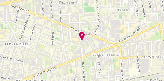 Plan de Judo Club Lyon Villeurbanne, 13 Rue Antonin Perrin, 69100 Villeurbanne