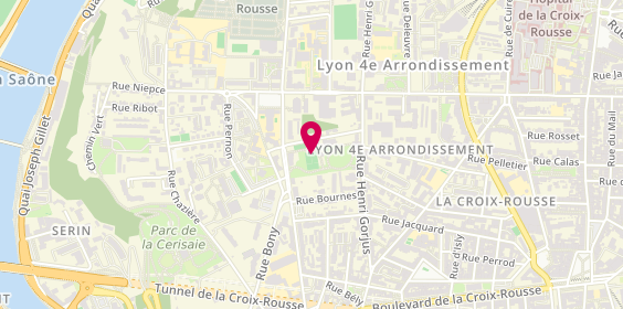 Plan de Tennis Club Croix-Rousse, 38 Rue Philippe de Lassalle, 69004 Lyon