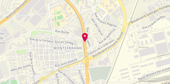Plan de A.s Montferrandaise, Stade Gauthière 84 Boulevard Léon Jouhaux, 63100 Clermont-Ferrand