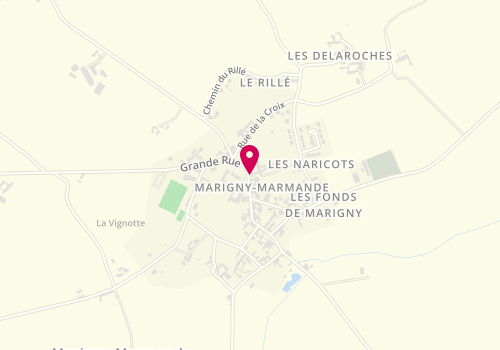 Plan de Tennis Club Marignois, 20 Grande Rue, 37120 Marigny-Marmande