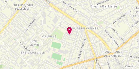 Plan de Centre Sportif et Culturel Laëtitia Nantes, 49 Rue Chanoine Larose, 44100 Nantes