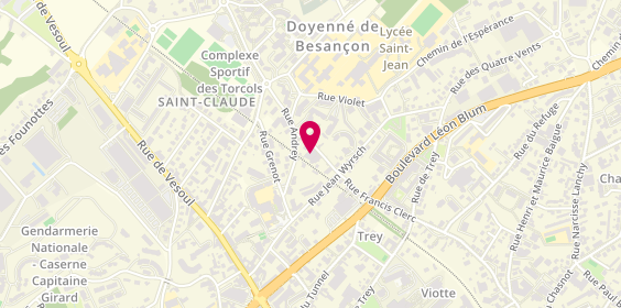 Plan de BESANÇON GYM la Saint-Claude, 37 Rue Francis Clerc, 25000 Besançon
