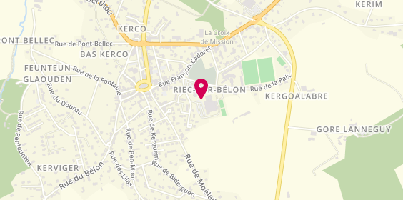 Plan de Riec Sur Belon Tennis Club, 15 Rue des Vieux Chênes, 29340 Riec-sur-Belon