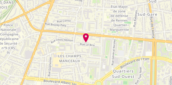 Plan de Ligue de Bretagne de Badminton, 19 Rue le Brix, 35000 Rennes