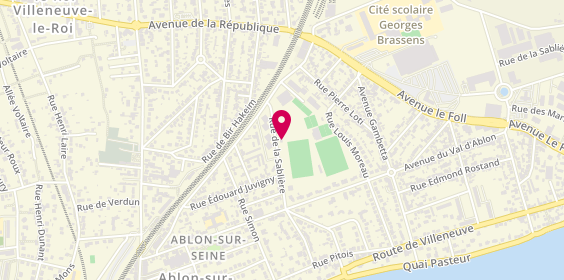 Plan de Complexe Sportif Pierre Pouget, 6 Rue de la Sablière, 94480 Ablon-sur-Seine