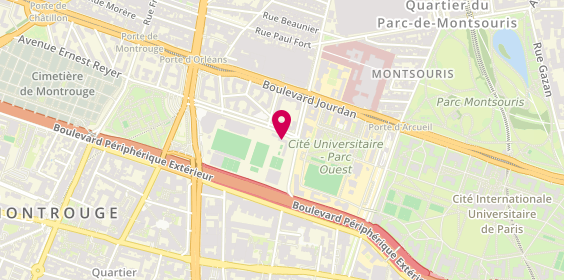 Plan de Centre Sportif Elisabeth, 7 avenue Paul Appell, 75014 Paris