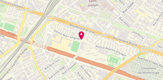 Plan de Centre Sportif Didot, 18 avenue Marc Sangnier, 75014 Paris