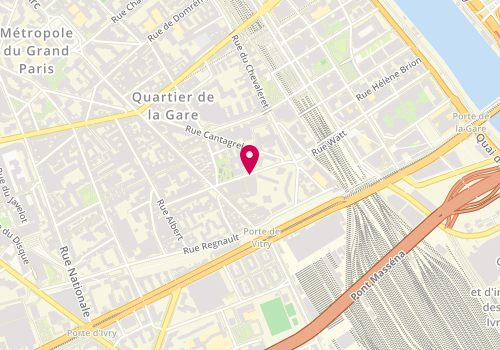Plan de Gymnase Marcel Cerdan, 5 Rue Eugène Oudiné, 75013 Paris
