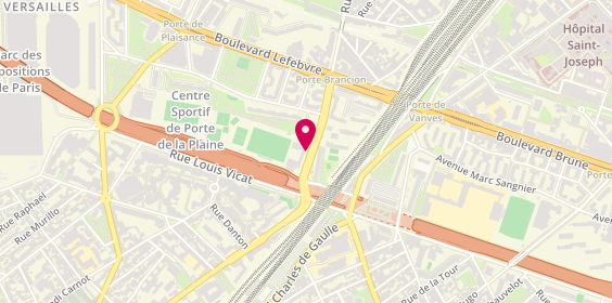 Plan de Centre Sportif Rigoulot, 18 Avenue Porte Brancion, 75015 Paris