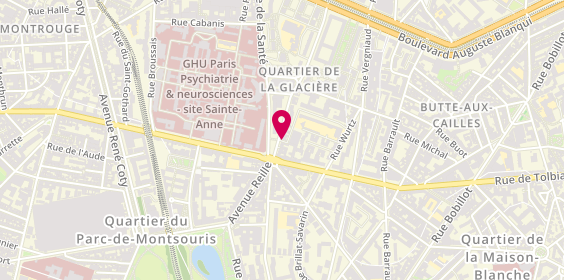 Plan de Centre Sportif Rue de la Glaciere, 121 Rue Glacière, 75013 Paris
