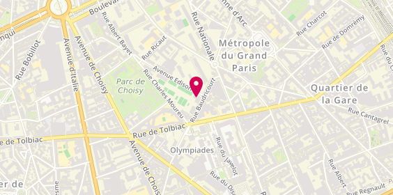 Plan de Centre Sportif Charles Moureu, 17 avenue Edison, 75013 Paris