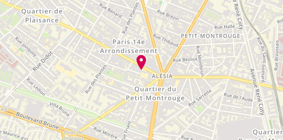 Plan de Gymnase Alesia, 101 Rue d'Alésia, 75014 Paris