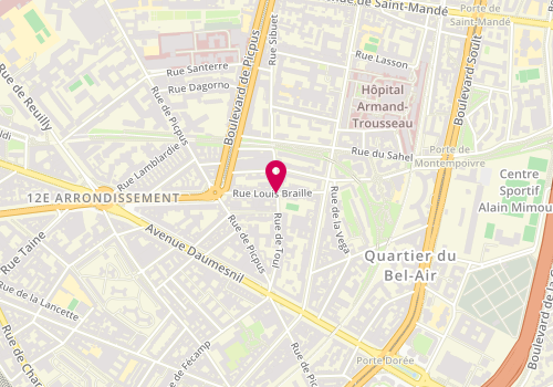 Plan de Tep Louis Braille, 24 Rue Louis Braille, 75012 Paris