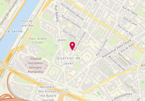 Plan de Gymnase Cevennes, 11 Rue de la Montagne d'Aulas, 75015 Paris