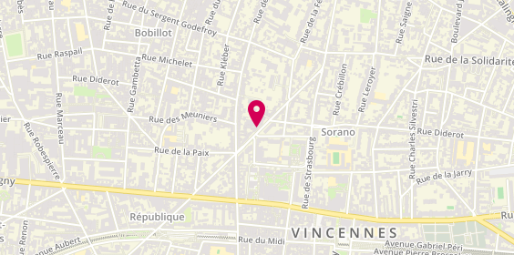 Plan de Squash Center Paris Vincennes, 97 avenue de la République, 94300 Vincennes