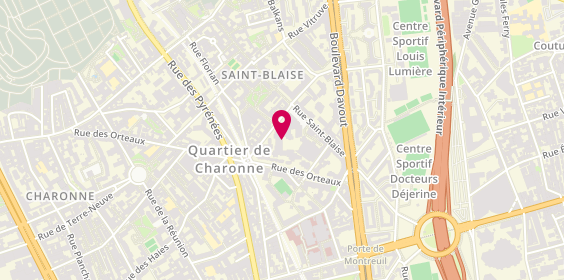 Plan de Gymnase des Orteaux, 89 Rue des Orteaux, 75020 Paris