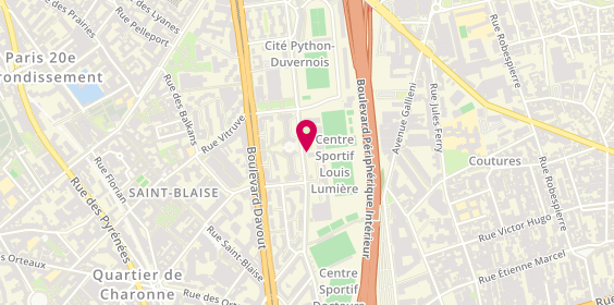 Plan de Centre Sportif Louis Lumiere-Vil, Centre Sportif Louis Lumiere Vil 36 Rue Louis Lumière, 75020 Paris