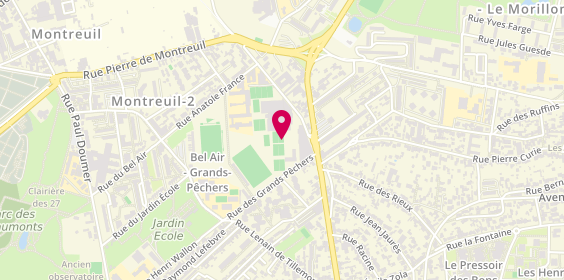 Plan de Association Sportive de Tennis de Montreuil, 156 Rue de la Nouvelle France, 93100 Montreuil