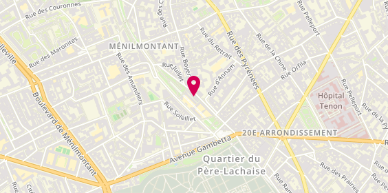 Plan de Gymnase de la Bidassoa, 25 Rue de la Bidassoa, 75020 Paris