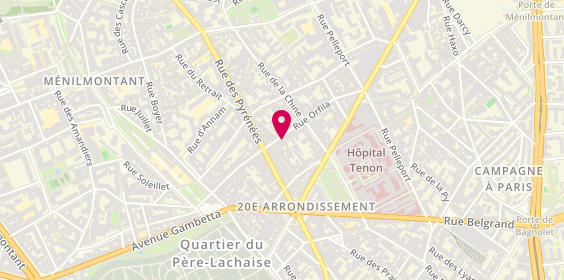 Plan de Espace Danse Gambetta, 64 Rue Orfila, 75020 Paris