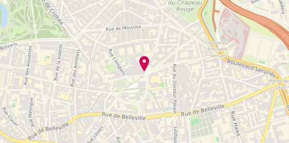 Plan de Centre Sportif des Lilas, 3 Rue Lilas, 75019 Paris