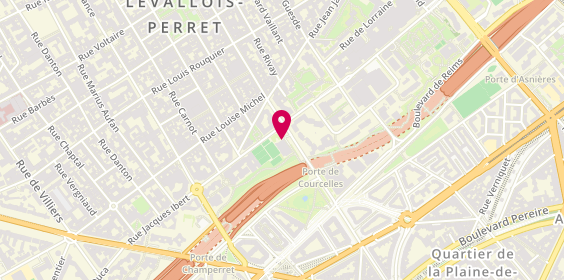 Plan de Centre Sportif Courcelles, 229 Rue de Courcelles, 75017 Paris