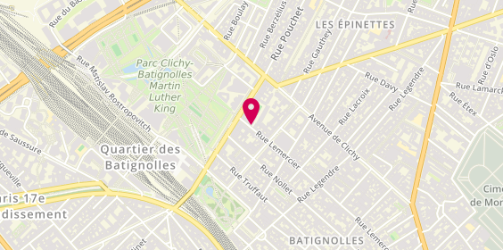 Plan de Centre Sportif Clichy Lemercier, 108 Rue Lemercier, 75017 Paris