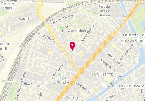 Plan de Salle de Sport Archereau, 61 Rue Archereau, 75019 Paris