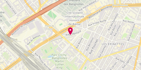 Plan de Gymnase Fragonard, 10 Rue Fragonard, 75017 Paris