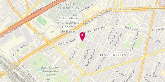 Plan de Centre Sportif Bernard Lafay, 26 Rue Boulay, 75017 Paris