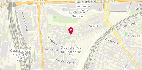 Plan de Centre Sportif Tristan Tzara, 11 Rue Tristan Tzara, 75018 Paris