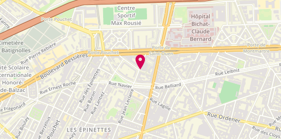 Plan de Gymnase Jean Leclaire, 22 Rue Jean Leclaire, 75017 Paris