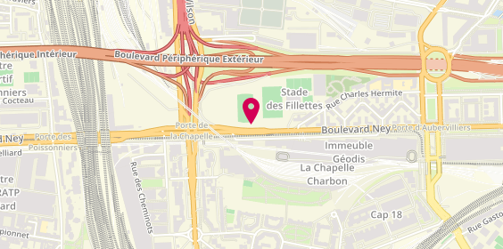 Plan de Stade Porte Chapelle-Vil, Stade Porte Chapelle Vil 56 Boulevard Ney, 75018 Paris