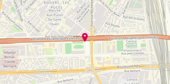 Plan de Centre Sportif Bertrand Dauvin, 12 Rue René Binet, 75018 Paris