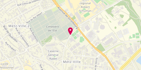 Plan de A.S.P.T.T Association Sportive des Postes et Télécommunications, 1 Rue Hauts Peupliers, 57070 Metz