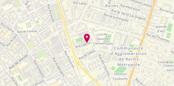 Plan de Tennis Club de Reims, 15 Rue Lagrive, 51100 Reims