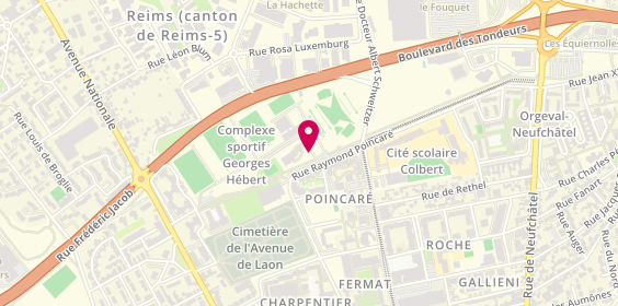 Plan de Stade G Hebert Regional Athletisme, 25 Rue Raymond Poincaré, 51100 Reims