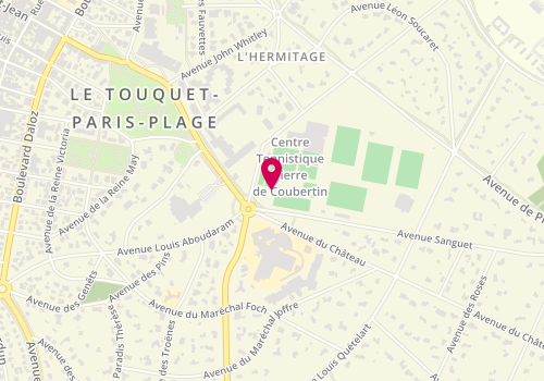 Plan de Touquet Tennis Club: Association Sportive, Ecole de tennis, Tournois, Rond Point des Sports, 62520 Le Touquet-Paris-Plage