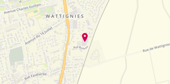 Plan de Wattignies Olympique Tennis Club, Rue Boileau, 59139 Wattignies